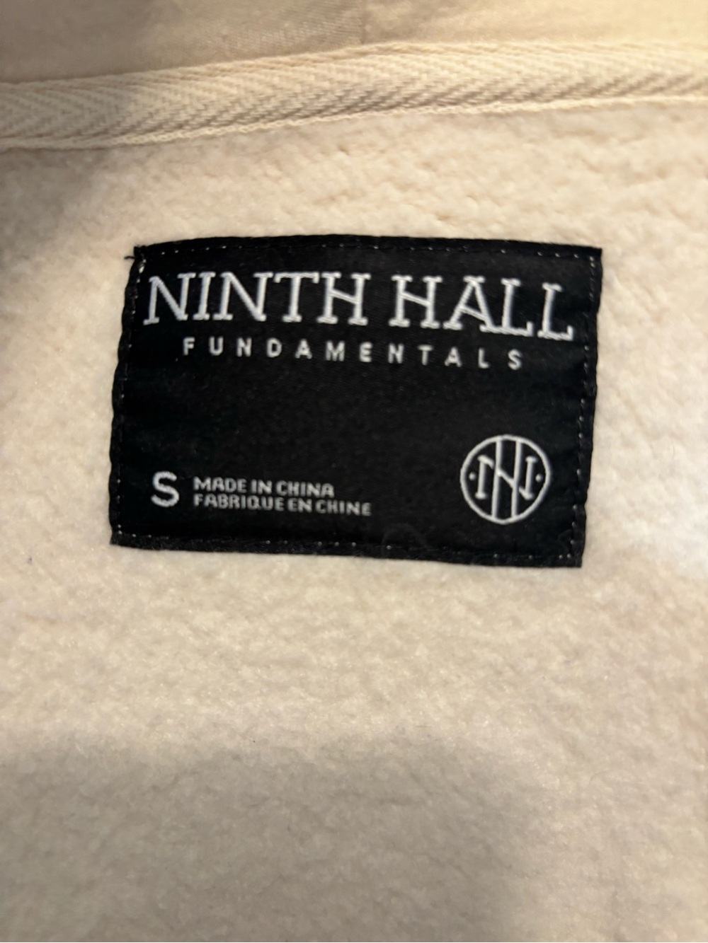 Ninth Hall Fundamentals Women's Cream Cropped Zip Hoodie